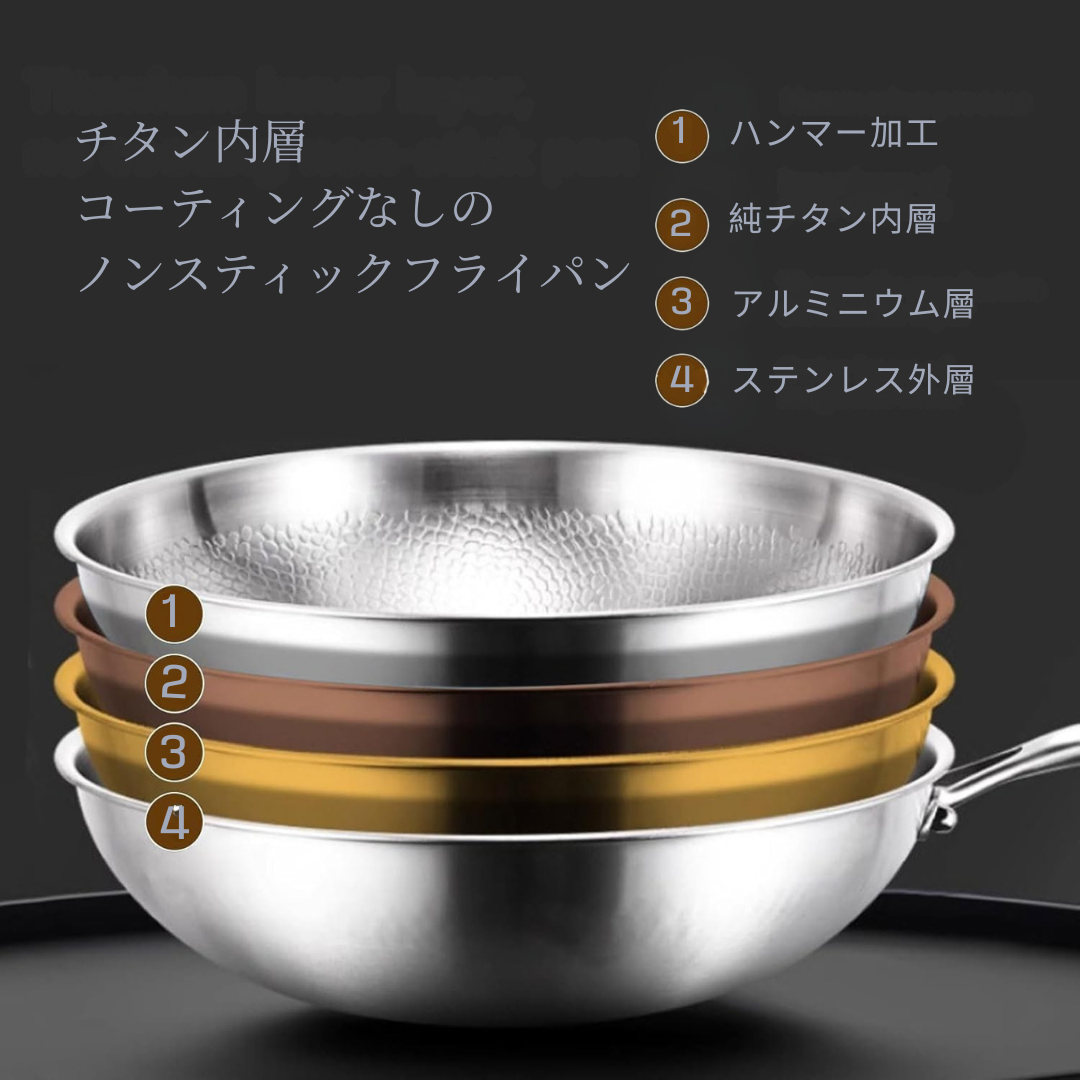 TiPureWok™炎匠 チタン中華鍋